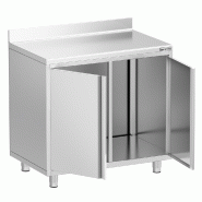 Meuble inox pour machine à café - 1000 x 600 mm - 2 portes battantes_1
