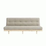Banquette convertible futon LEAN KARUP - Coloris lin - Couchage 130x190 cm - Structure en pin massif_1