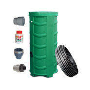 Poste de relevage Sanirel® HT - Cuve 500L PEHD, 1 pompe mono 230V, fil d'eau profond jusqu'à -90 cm_1