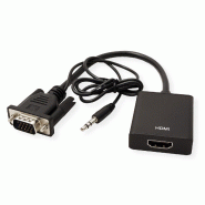 VALUE Adaptateur VGA+Audio vers HDMI, 0,15 m_1