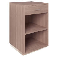 Comptoir Vertigo T03 MDF naturel et noyer avec tiroir 60x60x93cm_1