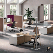 Bureau Manager X3 Quadrifoglio: rangement et style - 184, Blanc, Blanc, Avec caisson_1