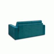 Canapé convertible express Midnight Amore - sommier à lattes 160 cm - matelas 16 cm - velours bleu paon - fabrication italienne_1