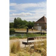 LWD110 - Banc connecté - MMCité 1 a.S. - Hauteur 430 mm - Assise bois massif et pieds en acier_1