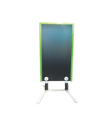 Panneau trottoir - Piétement métal blanc avec cadre bois - 120 x 65 cm - Référence : PFN48VE_1