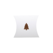 Boîte en forme de petit coussin - sur mesure en papier cartonné imprimé - fenêtre sapin de Noël_1