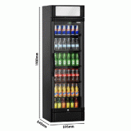 Armoire à boissons noire porte battante avec canopy - 347L_1