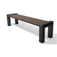 Banc public sans dossier en plastique recyclé - Réduit et minimaliste - Longueurs 165 et 195 cm - HYDE PARK - ADS EQUIPEMENTS EURL_1