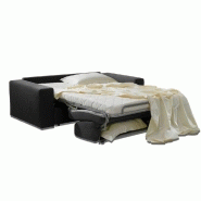 Canapé-lit convertible électrique ARIA 140cm - Système ouverture express - Matelas 14cm tissu tweed gris graphite_1