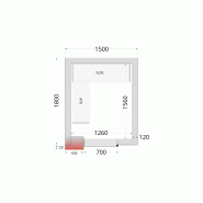 Chambre froide négative CRNF1518 Blanc 1500 x 1800 x 2200 mm TEFCOLD_1