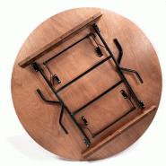 Cody - Table de banquet pliable ronde Ø 183 cm Noir/Bois_1