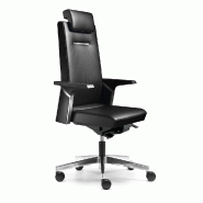 Fauteuil de Direction cuir KO1 avec têtière - Sokoa. - cuir noir_1