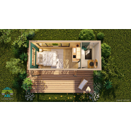 Studio aménagé personnalisable, avec salle de bain coin douche et wc - Container 20 pieds_1