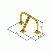 Arceau de parking haute résistance pieds en fonte - Pompier 11 mm_1