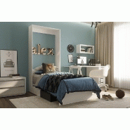 Armoire lit escamotable Dynamo Sofa - canapé intégré - chêne naturel - tissu anthracite - couchage 90x200 cm_1