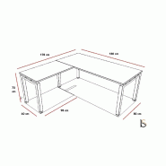 Bureau d'angle Quadra - Mobel Linea. - Blanc 9010, 180, Poirier, Gauche_2