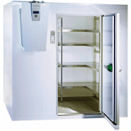 Chambre froide modulaire avec poteaux d'angles - porte pivotante - sol en acier inox - normes sanitaires strictes_1