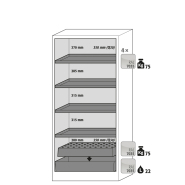 Armoire de sécurité Q-PEGASUS-90 - Modèle Q90.195.090.WDAC - Réf 30042-050-33623 - Type 90 avec construction robuste et conformité NF EN 14470-1_1