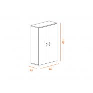 Armoire mi-haute portes battantes bicolore Casta - L80 x H159 cm - 4 niveaux de rangement_1