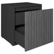 Meuble Vertigo T03 2 tiroirs à l'anglaise MDF noir et noir 60x47x60 cm_1
