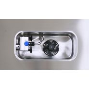 Machine à glace italienne avec trois options de toppings pour personnalisation