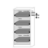 Armoire de sécurité Q-DISPLAY-30 modèle Q30.195.086.WDFW - Réf 32781-060-33631 - Type 30 avec portes battantes vitrées et serrure profilée_1
