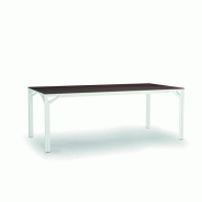 Bureau droit X8 avec plateau en bois - Officity. - 180, Blanc_2