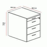 Caisson de rangement 3 tiroirs X9 - X10 - Officity. - Ébène_1