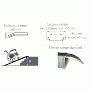 Rampe pour personnes à mobilité réduite - largeur int. 155mm - aluminium avec rebords - surface antidérapante - hauteur à franchir de 50 à 420mm_1