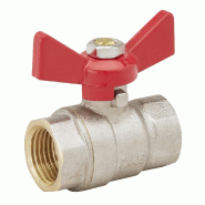 Vanne 1/4 de tour double femelle en laiton - Manette papillon - F20/27xF20/27 - Réf 719387 - Boutté_1