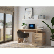 BUREAU RUBY 3 TIROIRS CHÊNE 130 X 70 CM_1