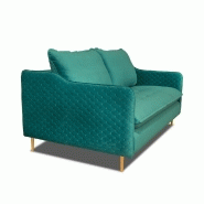 Canapé lit scandinave 3 places Lagos 140 cm - ouverture express, sommier à lattes, matelas 13 cm en velours vert canard_1