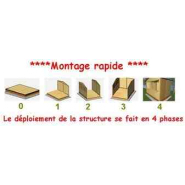 Chalet de Noël pliable en bois - panneaux de 28mm, surface utile de 6,75m², avec comptoirs et porte_1