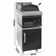 Grill à gaz en pierre de lave - 7 kW - Grille inclinable - Soubassement avec 1 porte inclus  - Mario 700 | GGM -GLK473C-GK466T_1