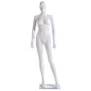 Mannequin femme modulable sans tête jambe avant blanc mat_1
