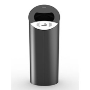 Poubelle publique inclinée à 20% - TILT - 85L - Acier anticorrosion et couvercle inox thermolaqué_1