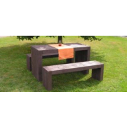 Ensemble pique-nique en plastique recyclé hanit - KIT CALERO V1 - 150 cm, 285 Kg - Forme cubique et robuste_1