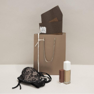 Sac luxe métallisé cuivre poignées cordelières 18x10x23cm - par 12_1