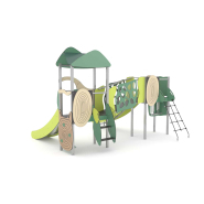 Structure multi-activités métallique Organik - LD1OR2111 - Ludoparc - 2 tours en inox avec planchers HPL_1