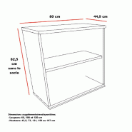 Étagère basse en bois - Mobel Linea - 100, Wengé, Avec socle de finition_1