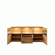 Buffet Anzio Holz - 2 portes, 5 tiroirs en chêne noueux naturel avec option LED_1