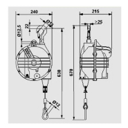 Équilibreur enrouleur 9361-9369 - câble inox, corps aluminium, capacité 10 à 75 kg, course 2000 mm_1