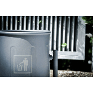 Poubelle publique Vida XXI PA679 - Corbeille basculante en acier avec traitement Ferrus anticorrosion_1