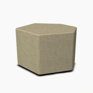 Poufs d'accueil finition tissu - MDD - Beige Blazer, Bas_1