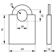 Cadenas à clé Marinox 60 mm - tout inox anti-corrosion pour milieu marin - double verrouillage par billes_1