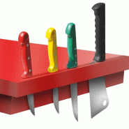 Table inox de découpe avec plan rouge hydrofuge - Profondeur 600 mm_1