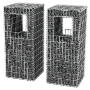 Vidaxl jardinière/poteau de panier gabion 2 pcs acier 50x50x120 cm 142544_1