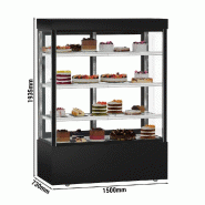 Vitrine réfrigérée pour pâtisserie MADRID - 1500 mm - 3 étagères - Noir_1