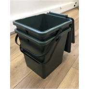 Bio-seau injecté PEHD vert - Réf 213003 - avec couvercle sur charnière et anse de transport_1