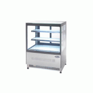 Vitrine droite panoramique en acier inoxydable avec étagères LED et porte arrière coulissante - Réf. ATOSA-WDF-F_1